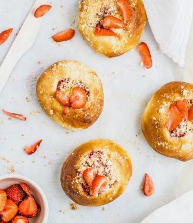 Testy Four Breads With Strawberry Toppings